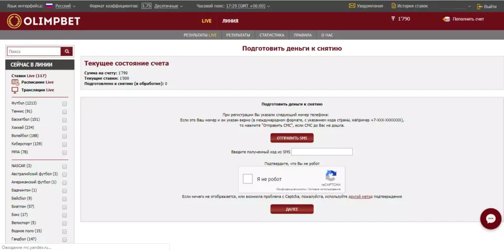 Вывод средства из Pin Up